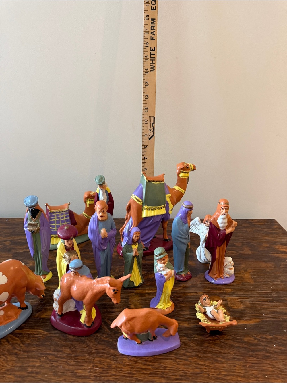 Hand-Painted Ceramic Nativity Set with Rustic Stable - Multi-Color - Picture 11 of 16